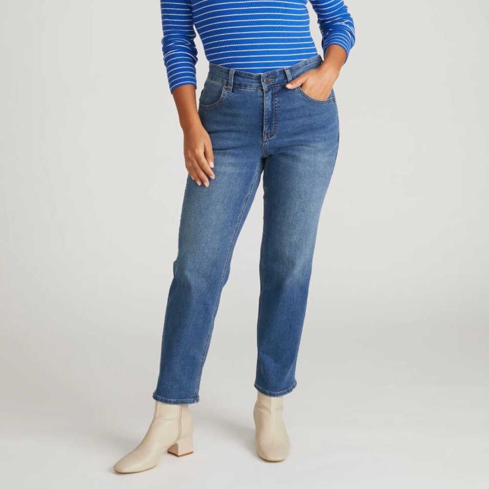 UNIVERSAL STANDARD Seine High Rise Straight Leg Jean 12 Anzio Blue